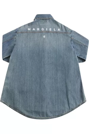 Maison Margiela Logo Print Cotton Shirt Dress
