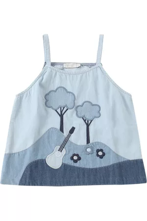 Stella McCartney Girls Camisoles - Embroidered Organic Chambray Top
