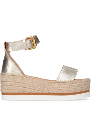 See by Chloé 80mm Glyn Leather Espadrille Wedges