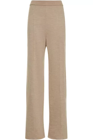 THE ROW Egle stretch wool, silk and cashmere-blend straight-leg pants