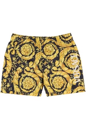VERSACE Boys Swim Shorts - Baroque Print Nylon Swim Shorts