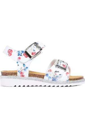 MONNALISA Cherry Printed Faux Leather Sandals