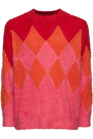 SACAI Argyle Knit Cotton Pullover