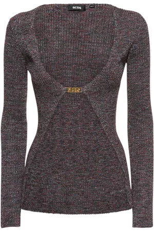 Gcds monogram jacquard mini cardigan: Women Knitwear Black