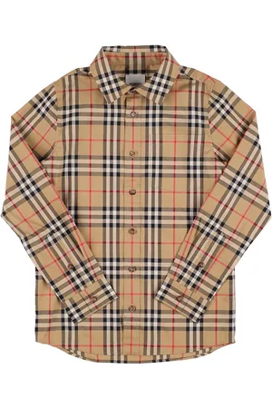 Burberry Check Print Stretch Cotton Poplin Shirt