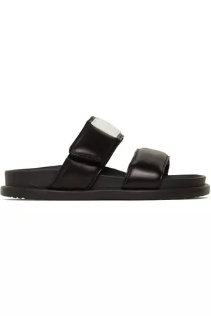 Maison Margiela Embossed Logo Leather Slide Sandals