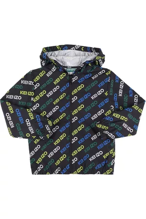 Kenzo Girls Sports Jackets - All Over Logo Print Nylon Windbreaker