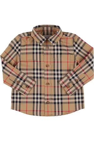 Burberry Boys Shirts - Check Print Stretch Cotton Poplin Shirt