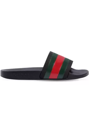 Gucci Web Print Rubber Slide Sandals