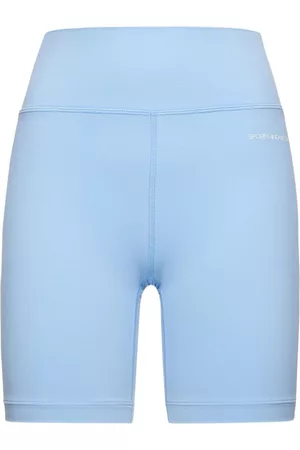 Sporty & Rich Brune Embroidered Jersey Shorts in Blue
