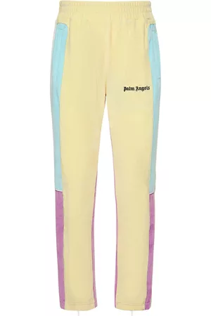 Mens Palm Angels Trousers  Night Monogram-Print Track Pants White ⋆  Keyhole Kates