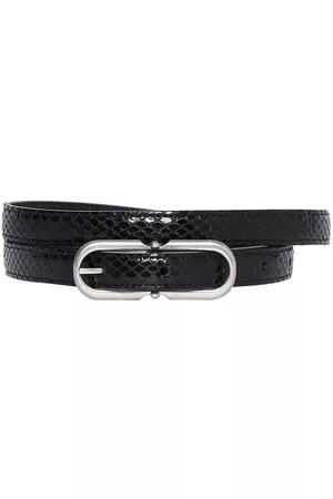 Saint Laurent Men Belts - Viper Embossed Leather Belt