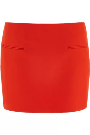 Salvatore Ferragamo Women Mini Skirts - Low Waist Wool Twill Mini Skirt