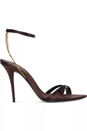 Saint Laurent Women Sandals - 105mm Melody Satin Sandals