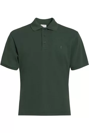 Saint Laurent Men Polo T-Shirts - Cassandre Cotton Blend Polo Shirt