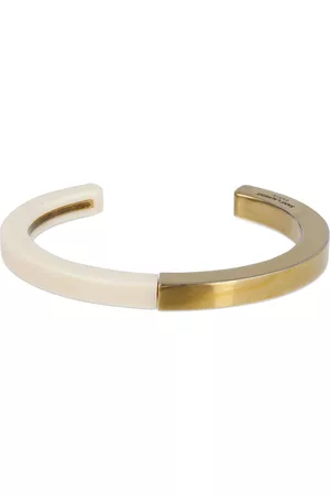 Saint Laurent Men Bracelets - Square Brass & Resin Bracelet