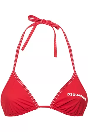 Dsquared2 Logo Print Triangle Bikini Top