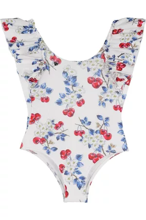 MONNALISA Girls Swimsuits - Cherry Printed One-piece Swimsuit