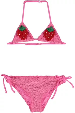 MC2 SAINT BARTH Girls Bikinis - Crochet Bikini W/ Strawberry Patches