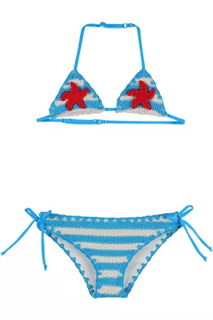 MC2 SAINT BARTH Girls Bikinis - Crochet Bikini W/ Starfish Patches