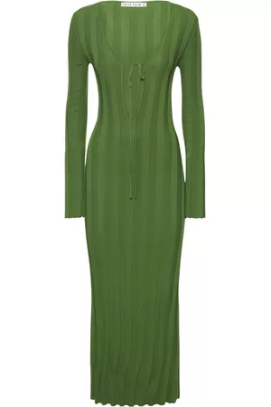 Third Form Women Long Sleeve Maxi Dresses - Viscose Knit Long Sleeve Maxi Dress