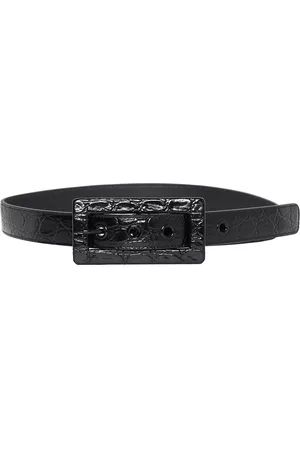 Folk Patent Leather Belt in Black - Saint Laurent