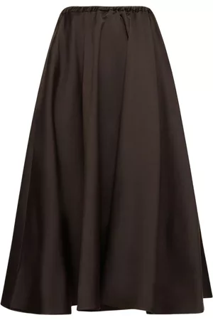 VALENTINO Women Midi Skirts - Pleated Tech Duchesse Midi Skirt