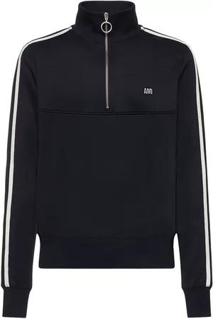 Ami Men Sweatshirts - Technical Zipped Logo Sweatshirt