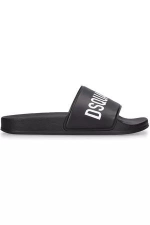 Dsquared2 Boys Slide Sandals - Logo Print Rubber Slide Sandals