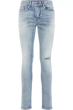 Saint Laurent Men Skinny Jeans - 15cm Skinny Low Waist Cotton Denim Jeans