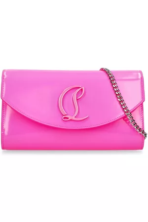 Loubi54 metallic lizard-effect leather clutch