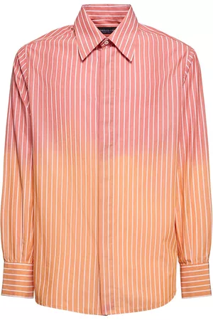 Sunnei monogram-jacquard Cuban-collar Shirt - Orange