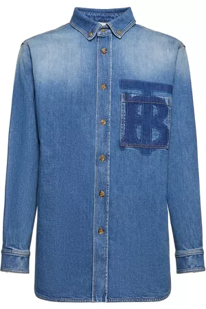Burberry Men Jeans - Logo Cotton Denim Shirt