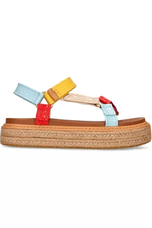 Tory Burch Women Leather Sandals - 40mm Rope Leather Espadrille Sandals