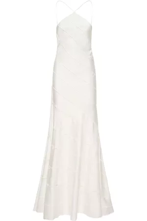 16Arlington Women V-Neck Dresses - Santana Satin Halter Neck Cutout Dress