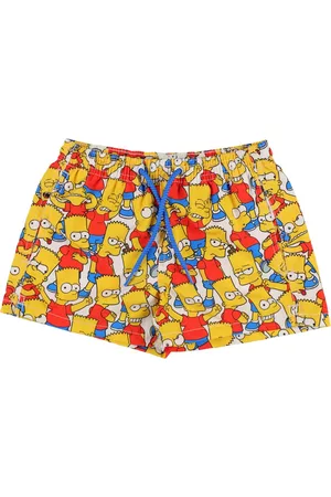 MC2 SAINT BARTH Boys Swim Shorts - Bart Simpson Print Nylon Swim Shorts