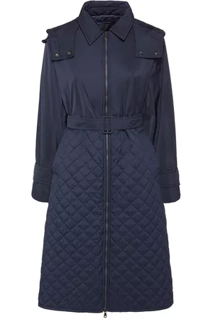 Max Mara Women Long Coats - Olga Quilted Belted Long Coat W/hood