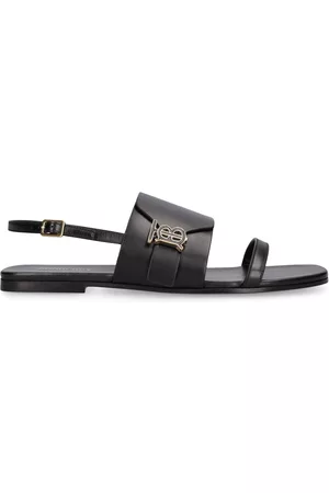 Burberry Women Leather Sandals - 10mm Valentine Leather Flat Sandals
