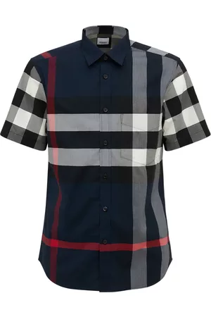 Burberry Men Shirts - Somerton Check Cotton Poplin Shirt