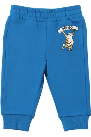 Kenzo Boys Pants - Printed Cotton Sweatpants W/logo