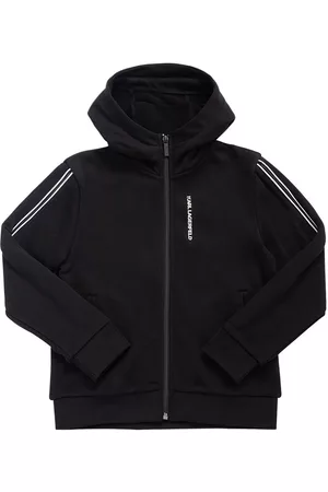 Karl Lagerfeld Girls Zip-up Hoodies - Cotton Blend Zip-up Hoodie W/logo