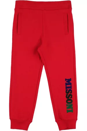 Missoni Girls Pants - Cotton Sweatpants W/ Velvet Logo