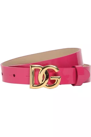 Dolce & Gabbana Girls Belts - Glittered Leather Belt W/ Logo