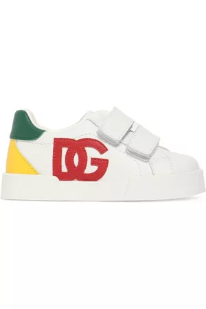 Dolce & Gabbana Girls Sneakers - Logo Print Leather Straps Sneakers