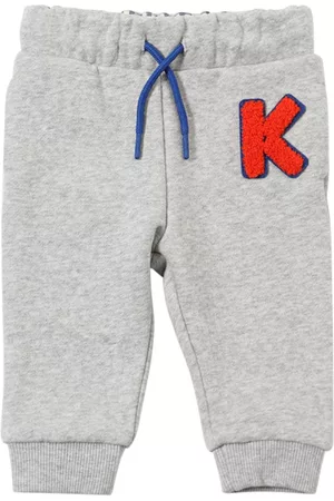 Kenzo Boys Pants - Cotton Blend Sweatpants W/ Logo Patch
