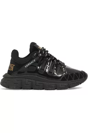 VERSACE Girls Sneakers - Logo Leather & Mesh Lace-up Sneakers