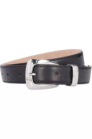 Khaite - Benny Black Suede & Silver Buckle Belt