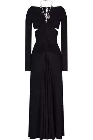 Paco rabanne Women V-Neck Dresses - Jersey Cutout Halter Neck Long Dress