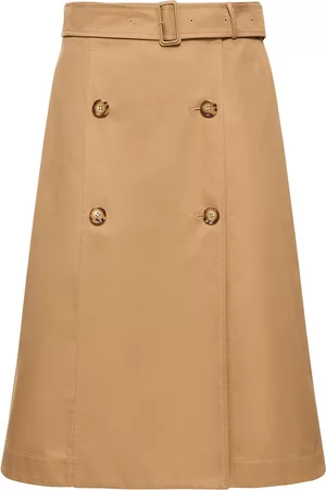 Burberry Women Midi Skirts - Baleigh Cotton Gabardine Midi Skirt