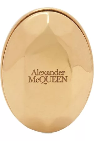 Alexander McQueen Women Rings - Faceted Stone Brass Ring